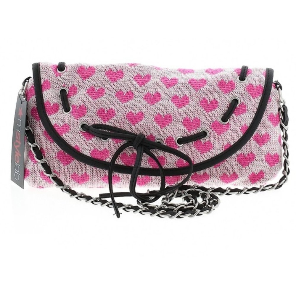 mstylelab Pink Heart White Envelope Crossbody Bag (NWT)